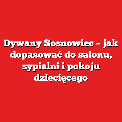 Dywany Sosnowiec – jak dopasować do salonu, sypialni i pokoju dziecięcego