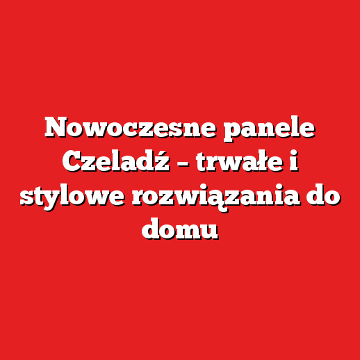 Nowoczesne panele Czeladź – trwałe i stylowe rozwiązania do domu