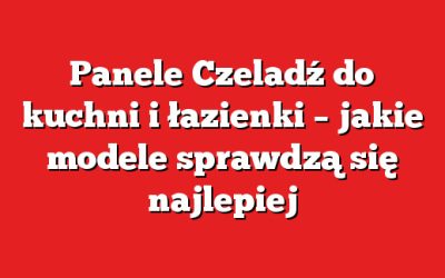Panele Czeladź do kuchni i łazienki – jakie modele sprawdzą się najlepiej