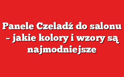 Panele Czeladź do salonu – jakie kolory i wzory są najmodniejsze