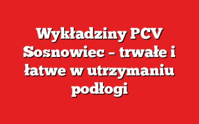 Wykładziny PCV Sosnowiec – trwałe i łatwe w utrzymaniu podłogi
