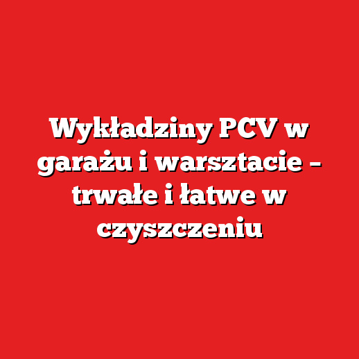 Wykładziny PCV w garażu i warsztacie – trwałe i łatwe w czyszczeniu