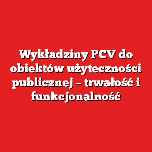 Wykładziny PCV do obiektów użyteczności publicznej – trwałość i funkcjonalność