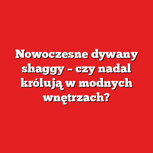 Nowoczesne dywany shaggy – czy nadal królują w modnych wnętrzach?