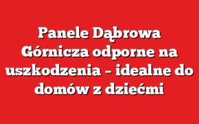 Panele Dąbrowa Górnicza odporne na uszkodzenia – idealne do domów z dziećmi
