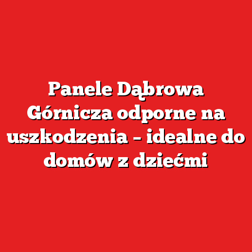 Panele Dąbrowa Górnicza odporne na uszkodzenia – idealne do domów z dziećmi