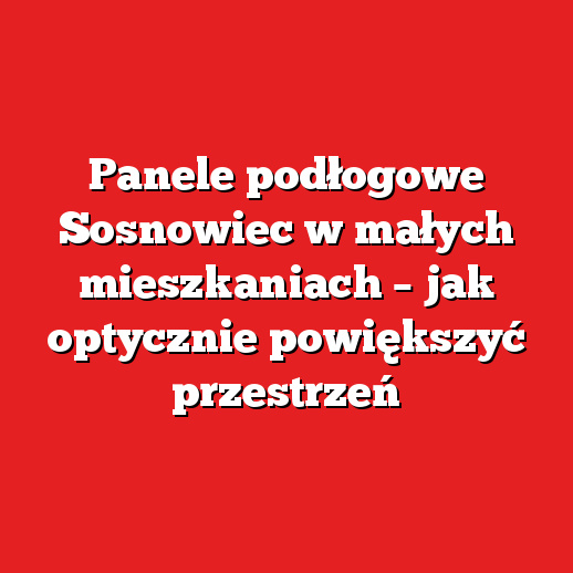 Panele podłogowe Sosnowiec w małych mieszkaniach – jak optycznie powiększyć przestrzeń