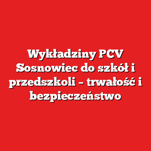 Wykładziny PCV Sosnowiec do szkół i przedszkoli – trwałość i bezpieczeństwo