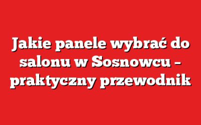 Jakie panele wybrać do salonu w Sosnowcu – praktyczny przewodnik