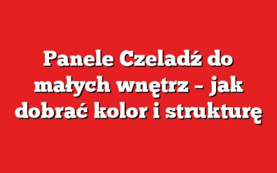 Panele Czeladź do małych wnętrz – jak dobrać kolor i strukturę