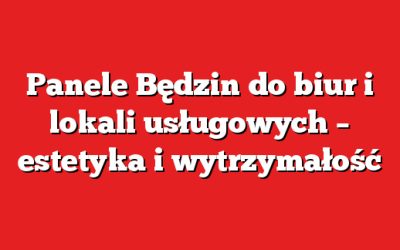 Panele Będzin do biur i lokali usługowych – estetyka i wytrzymałość