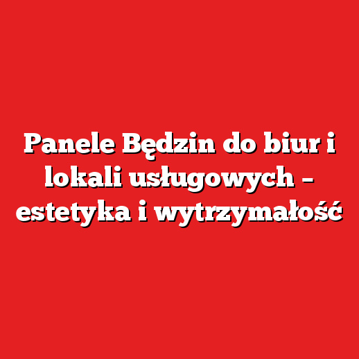 Panele Będzin do biur i lokali usługowych – estetyka i wytrzymałość