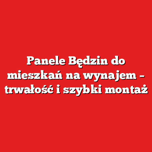 Panele Będzin do mieszkań na wynajem – trwałość i szybki montaż