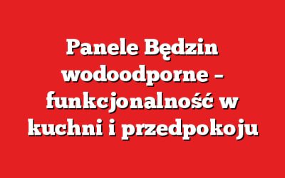 Panele Będzin wodoodporne – funkcjonalność w kuchni i przedpokoju