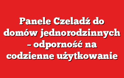 Panele Czeladź do domów jednorodzinnych – odporność na codzienne użytkowanie