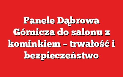 Panele Dąbrowa Górnicza do salonu z kominkiem – trwałość i bezpieczeństwo
