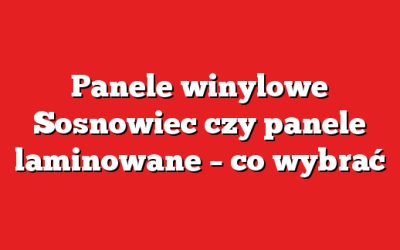 Panele winylowe Sosnowiec czy panele laminowane – co wybrać