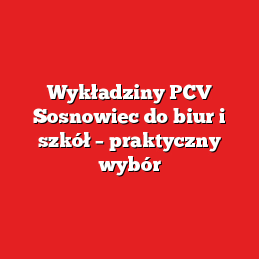 Wykładziny PCV Sosnowiec do biur i szkół – praktyczny wybór