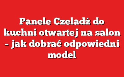 Panele Czeladź do kuchni otwartej na salon – jak dobrać odpowiedni model
