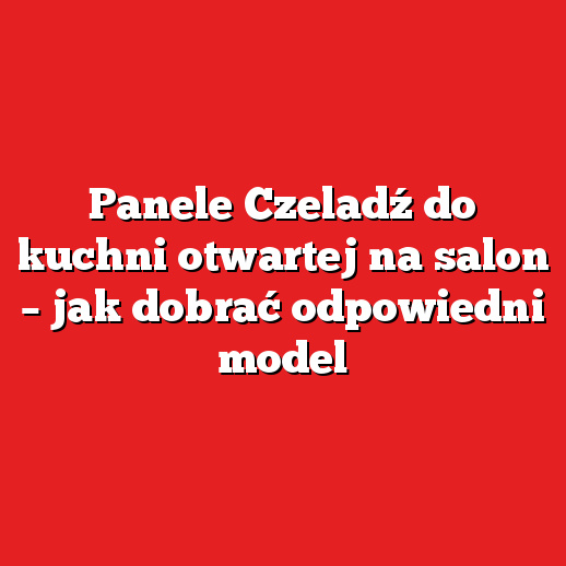 Panele Czeladź do kuchni otwartej na salon – jak dobrać odpowiedni model