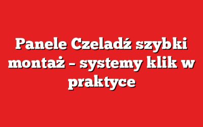 Panele Czeladź szybki montaż – systemy klik w praktyce