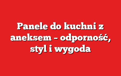 Panele do kuchni z aneksem – odporność, styl i wygoda