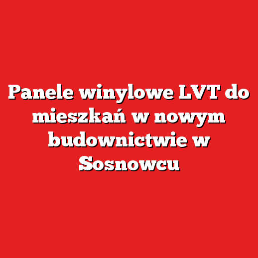 Panele winylowe LVT do mieszkań w nowym budownictwie w Sosnowcu