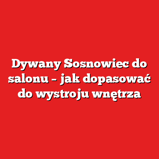 Dywany Sosnowiec do salonu – jak dopasować do wystroju wnętrza