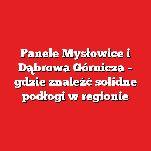 Panele Mysłowice i Dąbrowa Górnicza – gdzie znaleźć solidne podłogi w regionie