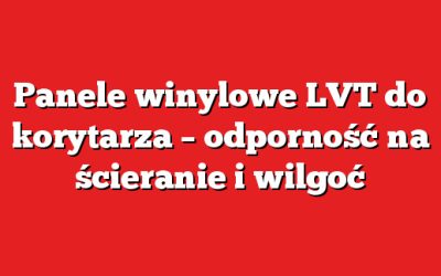 Panele winylowe LVT do korytarza – odporność na ścieranie i wilgoć