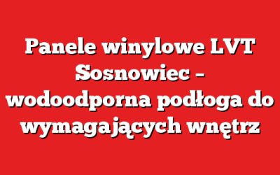 Panele winylowe LVT Sosnowiec – wodoodporna podłoga do wymagających wnętrz