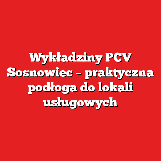 Wykładziny PCV Sosnowiec – praktyczna podłoga do lokali usługowych