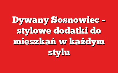 Dywany Sosnowiec – stylowe dodatki do mieszkań w każdym stylu