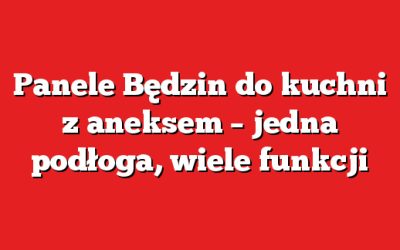 Panele Będzin do kuchni z aneksem – jedna podłoga, wiele funkcji