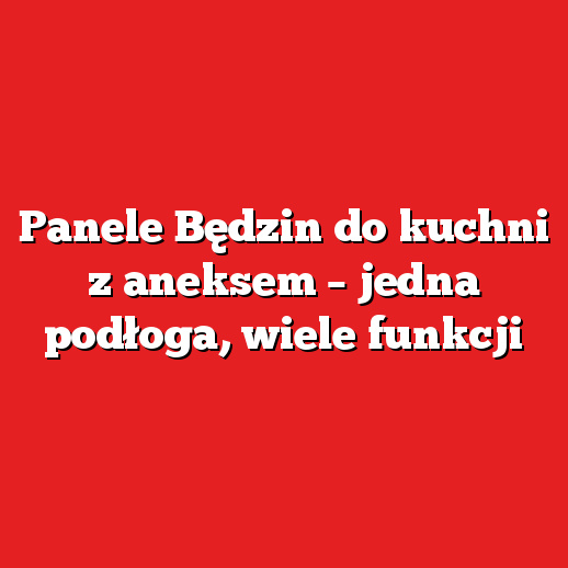 Panele Będzin do kuchni z aneksem – jedna podłoga, wiele funkcji