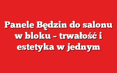 Panele Będzin do salonu w bloku – trwałość i estetyka w jednym