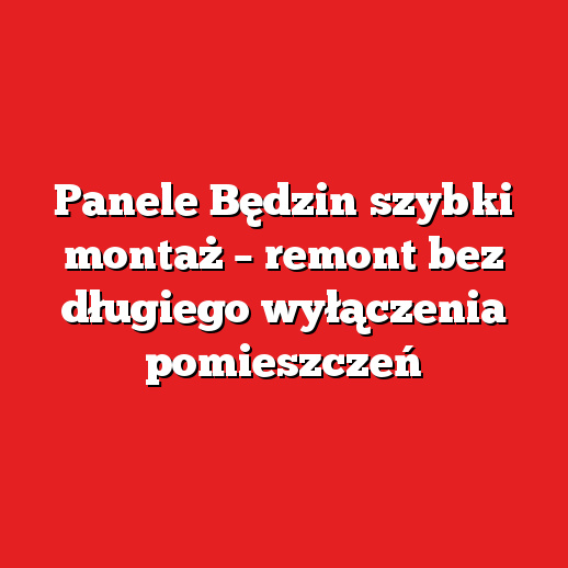 Panele Będzin szybki montaż – remont bez długiego wyłączenia pomieszczeń Panele Będzin szybki montaż – remont bez długiego wyłączenia pomieszczeń