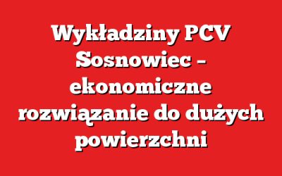 Wykładziny PCV Sosnowiec – ekonomiczne rozwiązanie do dużych powierzchni
