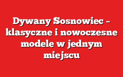 Dywany Sosnowiec – klasyczne i nowoczesne modele w jednym miejscu