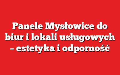 Panele Mysłowice do biur i lokali usługowych – estetyka i odporność