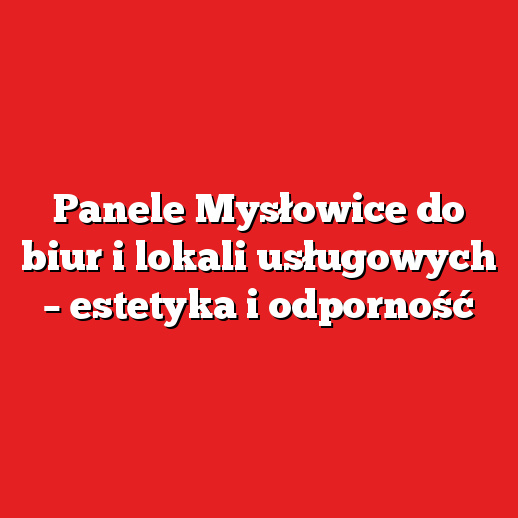 Panele Mysłowice do biur i lokali usługowych – estetyka i odporność