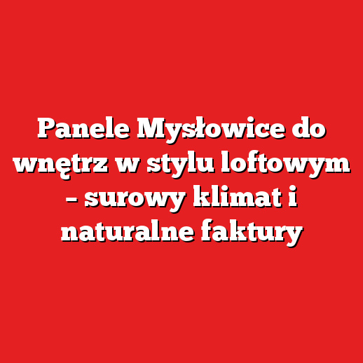 Panele Mysłowice do wnętrz w stylu loftowym – surowy klimat i naturalne faktury