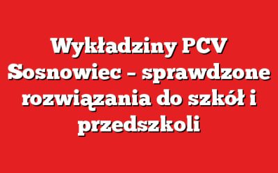Wykładziny PCV Sosnowiec – sprawdzone rozwiązania do szkół i przedszkoli