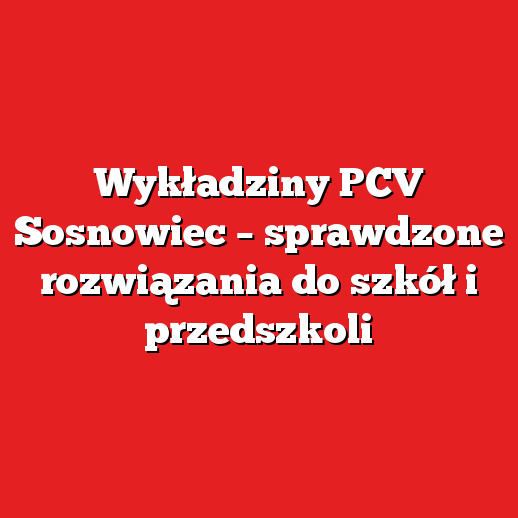 Wykładziny PCV Sosnowiec – sprawdzone rozwiązania do szkół i przedszkoli